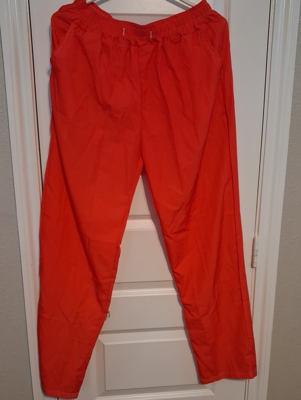 Men's Red Elastic-Waist Casual Pants